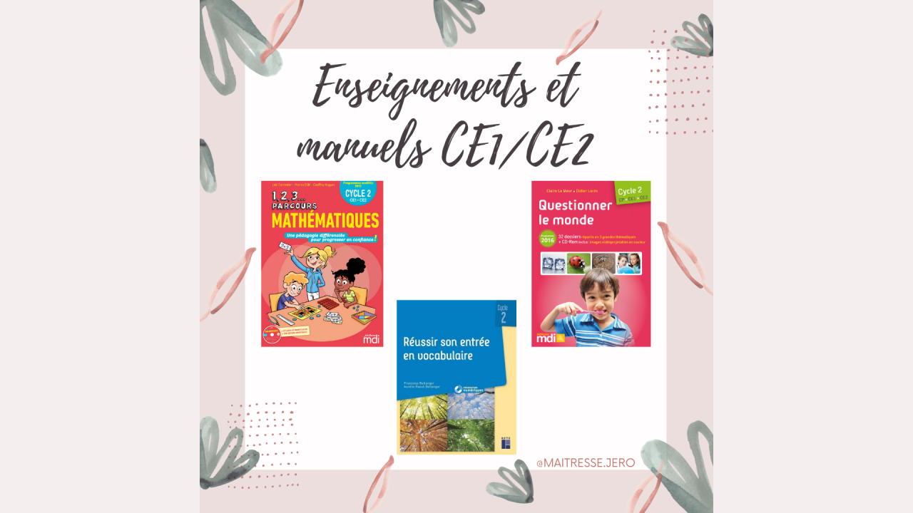 enseignements et manuels CE1-CE2