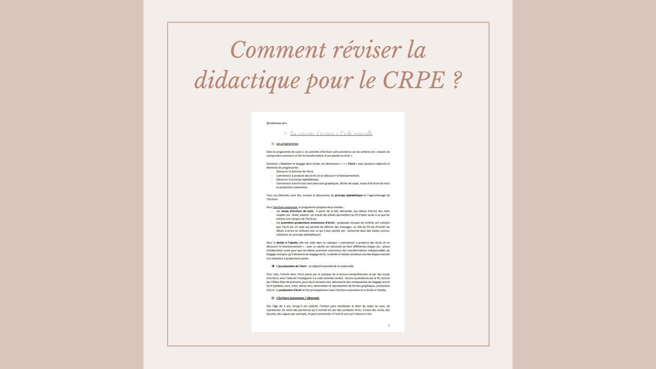 réviser didactique CRPE