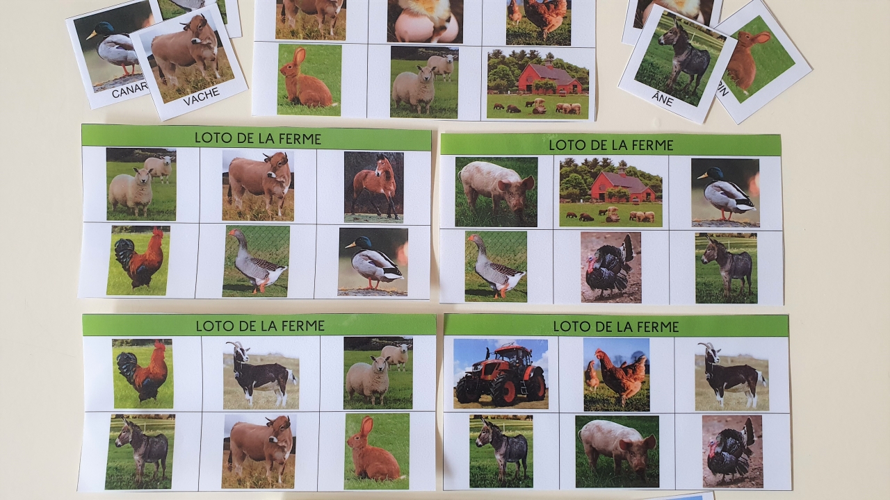 Loto animaux de la ferme