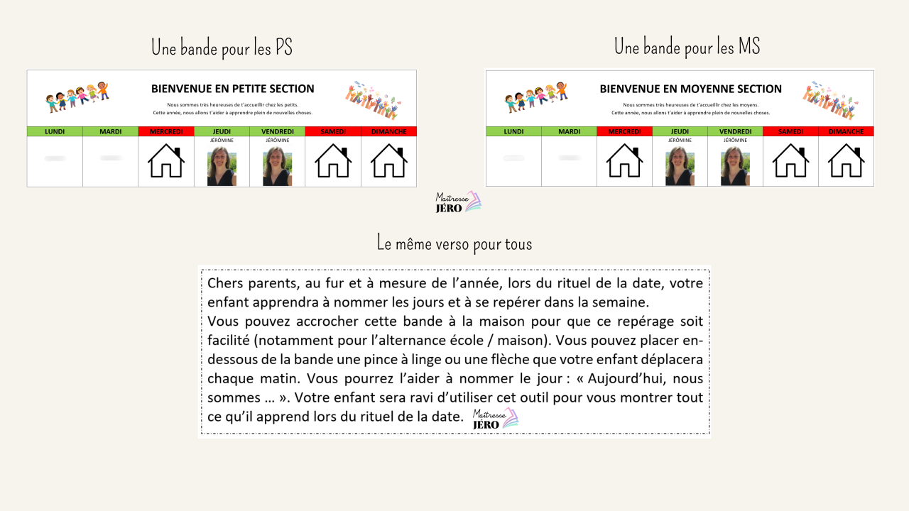 Bande de la semaine pour parents PS-MS détails