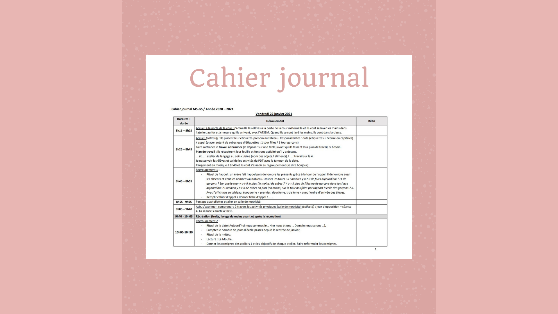 cahier journal