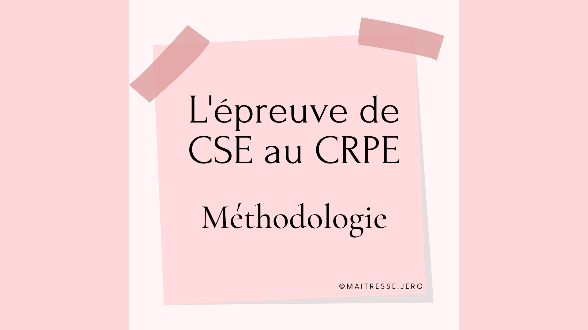 Méthodologie CSE