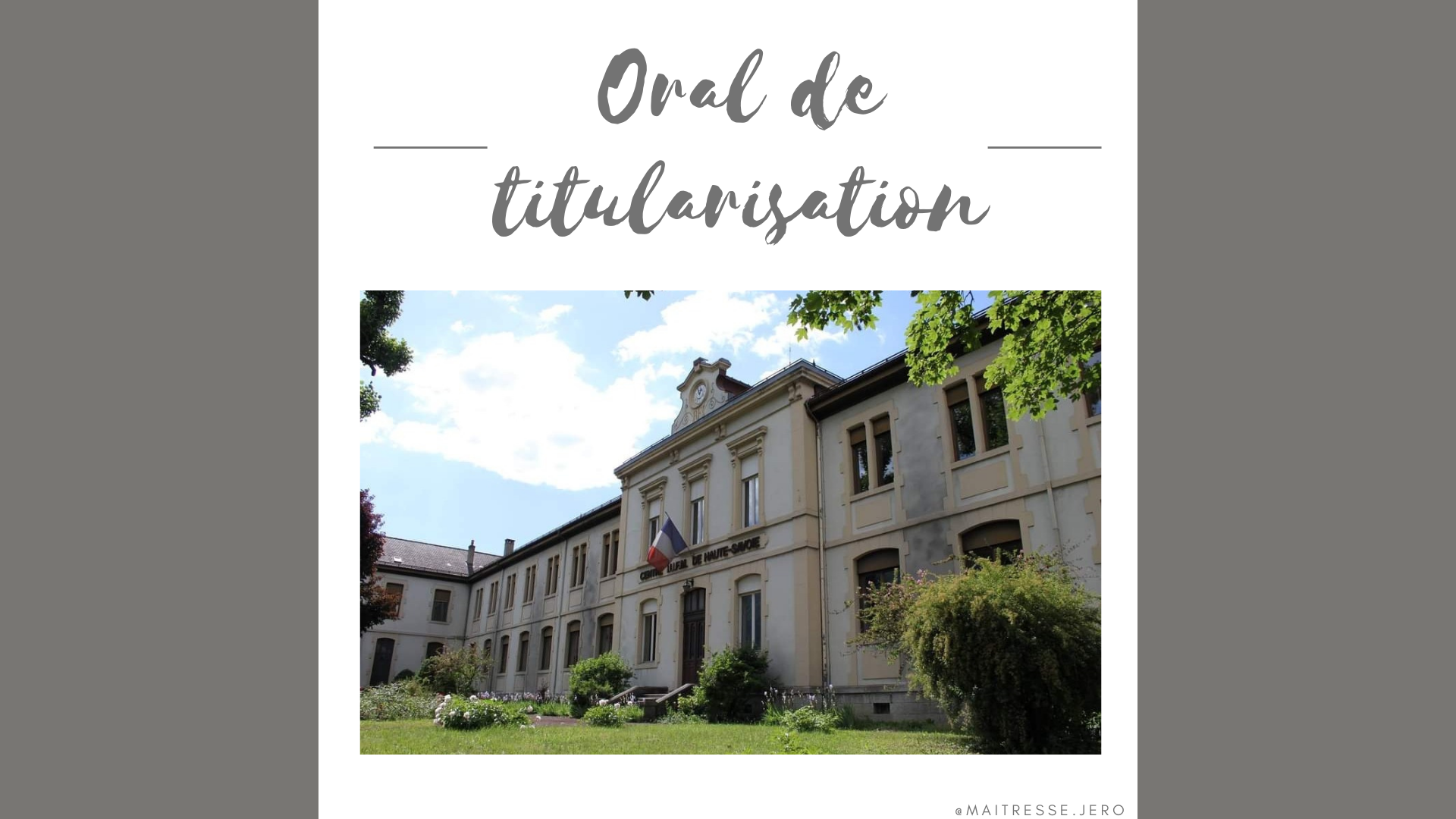 oral de titularisation