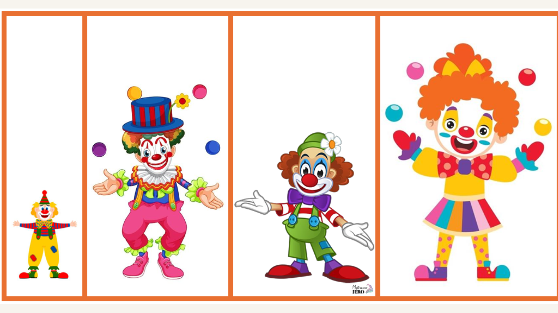 Ranger clowns par longueur