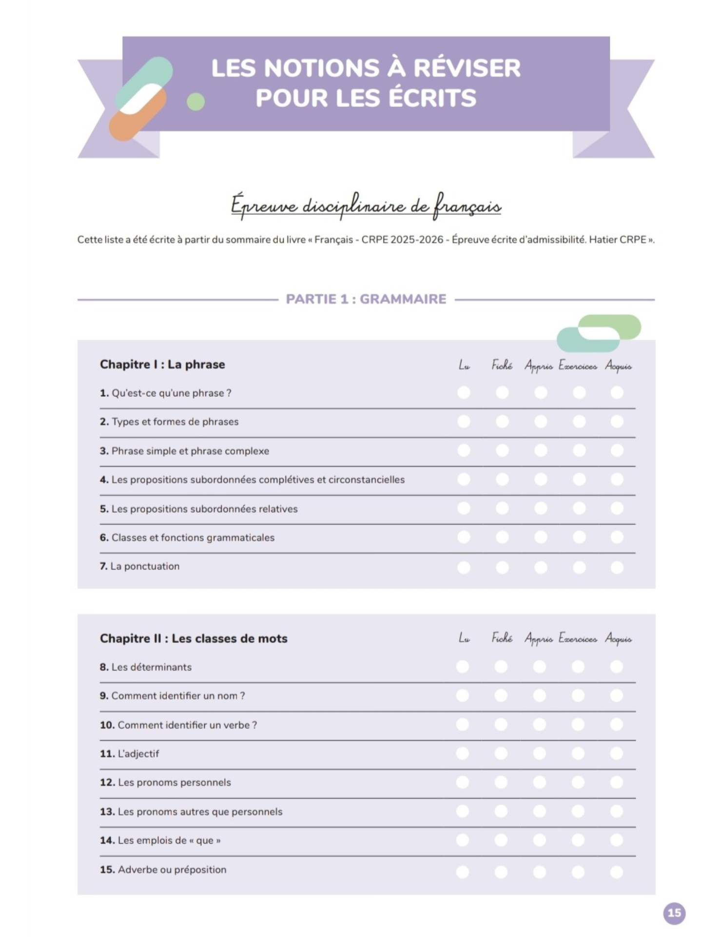 Journal de bord CRPE 2025 suivi révisions