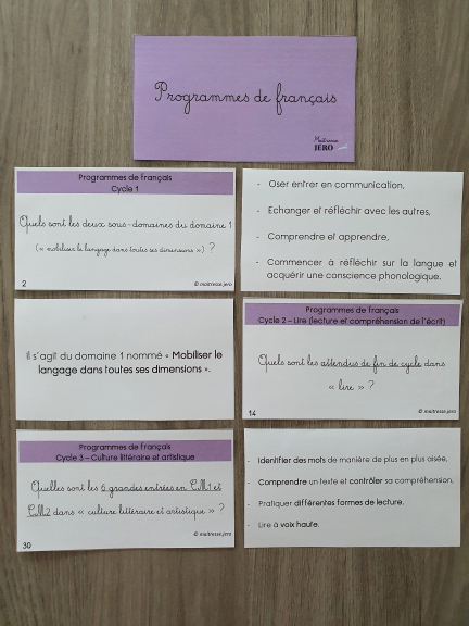 flashcards programmes français