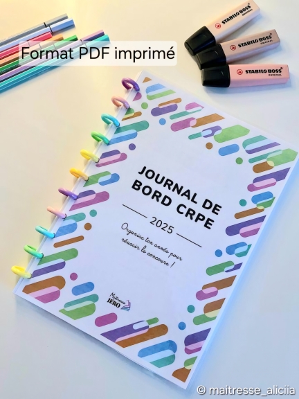 Couverture journal de bord CRPE imprimé jero